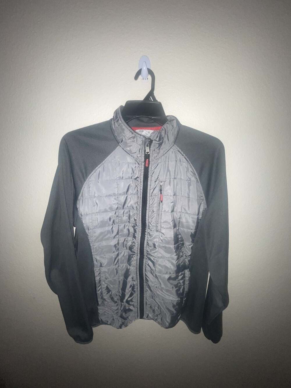 Orvis Mixed Media Quilted Full Zip Jacket Gray